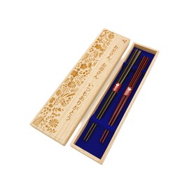 Husband and Wife Chopsticks Hexagonal Moon Flash, Black, Red, Dishwasher Safe, Antibacterial Chopsticks Design, Paulownia Box and Wrapping Included, Parents, Dad, Dad, Mom, Mother's Day, Father's Day,