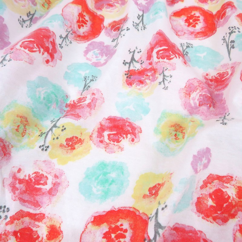 HonestBaby Girls Organic Cotton Changing Pad Cover, Rose Blossom, One