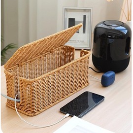 SUIOPPYUW Cable Organizer Box for Wire Covers and Hiding Cables Cord Hider Organizer Box with Lid ABS Wire Covers for Cables