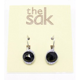 The Sak New The Sak Silver Black Stone Earrings with Rhinestones #SAK83