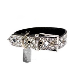Jacqueline Kent Diamonds in The Ruff Dog Rhinestone Crystal Collar, Medium (Silver)