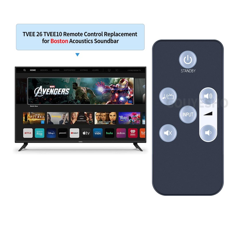 PZL New Replacement Remote Control for Boston Acoustics Soundbar Tvee