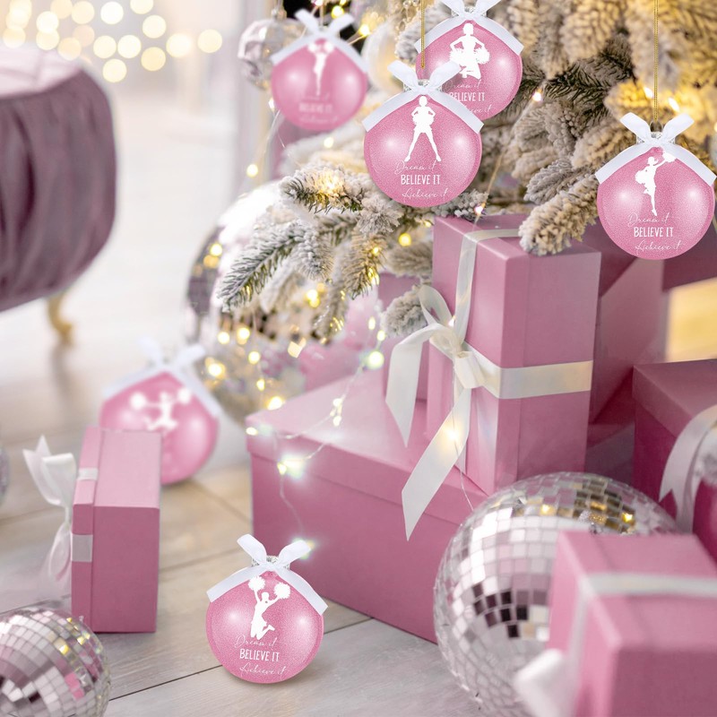 Zhanmai 12 Pcs Cheerleader Ornament Bulk Cheerleading Style Christmas Ball