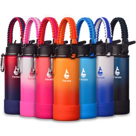 Farsea Insulated Water Bottle (18 oz, Orange/Red)