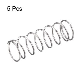 sourcing map Compression Spring,304 Stainless Steel,10mm OD,0.7mm Wire Size,9mm Compressed Length,30mm Free Length,11.8N Load Capacity, Silver Tone,5pcs