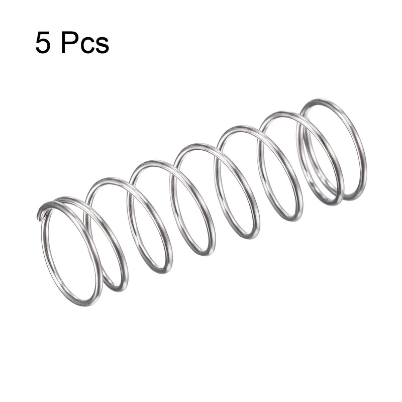 sourcing map Compression Spring,304 Stainless Steel,10mm OD,0.7mm Wire Size,9mm Compressed
