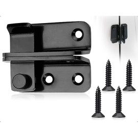 Emezddo Türriegel,Abschließbar Edelstahl Riegelschloss,Links öffnen Verriegelung Schlossriegel,Türverriegelung,Fensterriegel,türkette,schiebetür schloss mit Schloss-Loch Schraube,für Tür,Zaun(Schwarz)