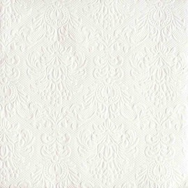 Ambiente Servietten Lunch / Party 33x33cm Elegance Weiss White Geprägt / embossed