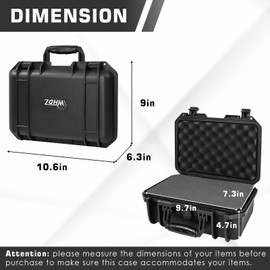 LadyRosian Portable Hard Case with Customizable Pluck Foam Interior Waterproof Camera Case Plastic Protective Case for Electronics, Tools, Cameras, Equipment 14 * 10 * 6in