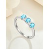 JIWOY Stackable Rings Sterling Silver Ring for Women Clear Birthstones