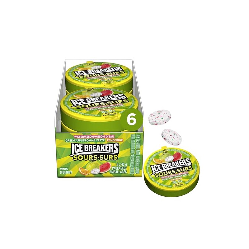 Ice Breakers Sour Fruits, 43g/1.5oz Pucks, (6ct) {Imported from Canada}