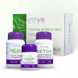 Intus Clean and Detox Box - Ayurvedic Detox Program to Promote Gut and Colon Cleanse, and Support Digestion and a Healthy Microbiome - Digestive Health Dietary Supplement for Overall Well-Being