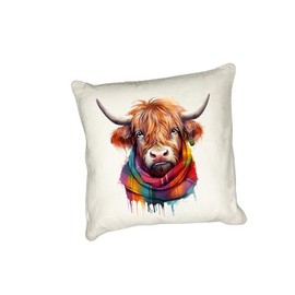 Anonymous Gifting Highland Cows in scarves printed cushion cover - perfect for Highland Cow lovers