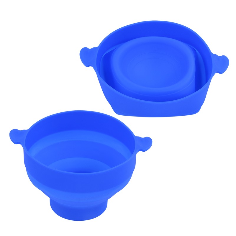 Microwavable Popcorn Bowl with Transparent Lid and Handle Collapsible Silicone