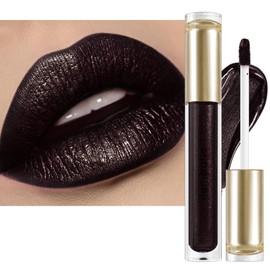 Black Metallic Liquid Lipstick Long Lasting Waterproof Dark Mirage