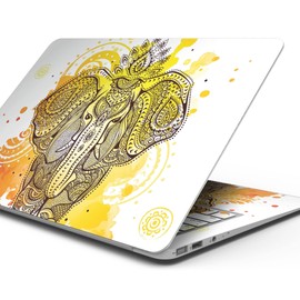 Design Skinz Bright Orange Ethnic Elephant Full-Body Wrap Scratch Resistant Decal Skin-Kit Compatible with MacBook 14" Pro M1 (A2442)