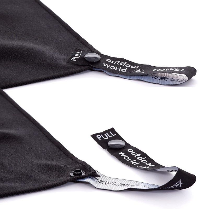 Outdoor World Microfibre Towel 180 x 90 cm Black