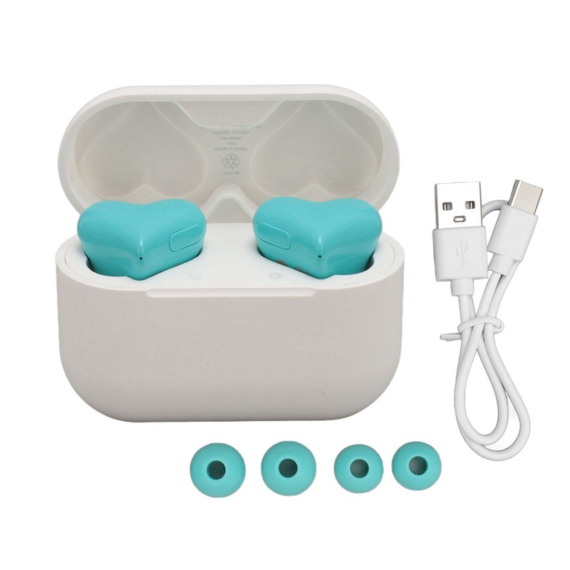 Heart Shaped Earbuds Cute Wireless Bluetooth5.3 Headphones Lightweight Noise Reduction