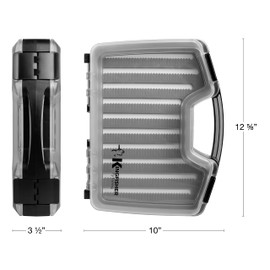 Kingfisher Fly Fishing WL05D-B Double-Face Waterproof Boat Box, Black, Foam D