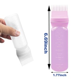 ELANE 4 PCS Root Comb Applicator Bottle,Hair Oil Applicator Bottle for Hair,Oil Comb Applicator Hair Bottle Applicator for Hair Dye Shampoos Hair Salons.6oz (white+pink)