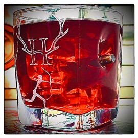 KolbergGlas Hunter Gift Glass with Real Bullet Cal.308 and Hunter Engraving - Hunting Gifts 0.3 L