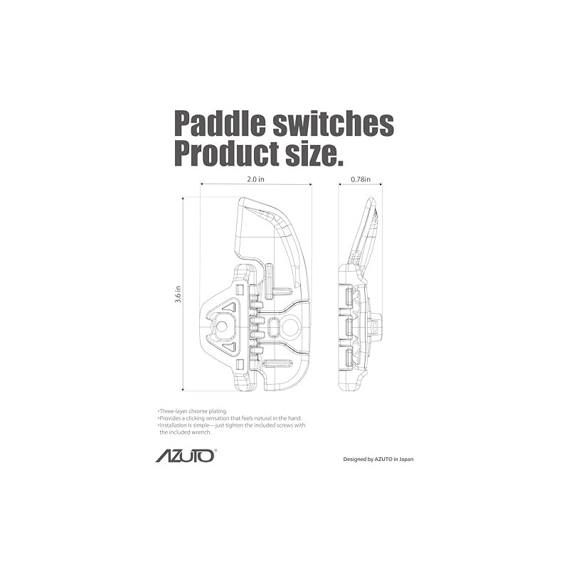 AZUTO Paddle Switch/Steering Shift Covers for Jeep Wrangler JL/JT 2018-2026