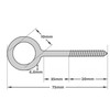 Fort Fasteners Steel Vine Eyes 75mm x 4.4mm (3 Inch)