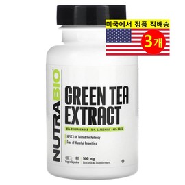 Nutrabio Labs Green Tea Extract 500mg Green Tea, 3 Count, 90 Tablets / Nutrabio Labs 그린 티 추출 500mg Green Tea, 3개, 90정