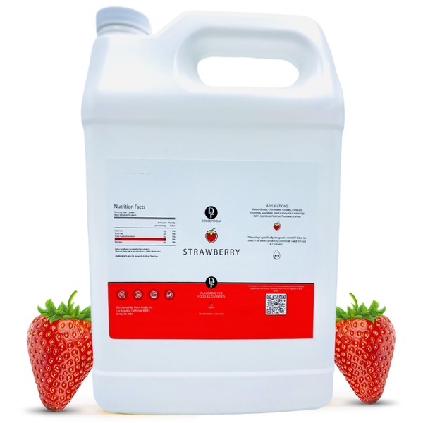 Dolce Flav Strawberry Extract - 1 Gallon Oil-Soluble Multipurpose Flavoring