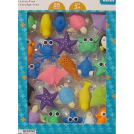 Pen+Gear NEW pen+gear Eraser Pals Sea Life  25 Count Latex and Smudge Free Ages 3+