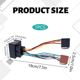 1PCS Car Iso Radio Adapter Connector Plastic Car Radio Iso Wire Connector 16 Pin Wiring Harness Adapter Black 16 Pin Iso Standard Adapter Suitable for Peugeot and Citroen