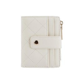 Cynure Women's Cute Leather Card Holder Small Compact Bifold Purse Purse with Zip Coin Compartment, beige, Standard size, Casual