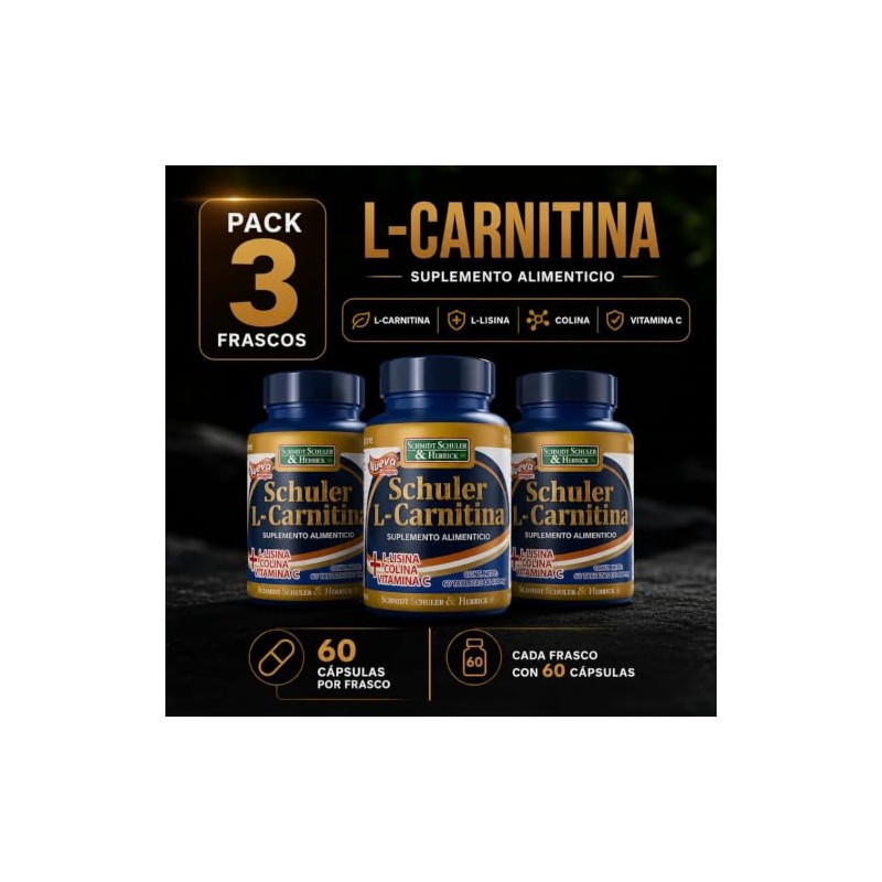 L-Carnitina 400 mg Schuler Pack de 3 Frascos con 60
