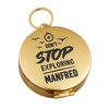 polar-effekt Metal Gold Compass with Engraving - Marching Compass Portable