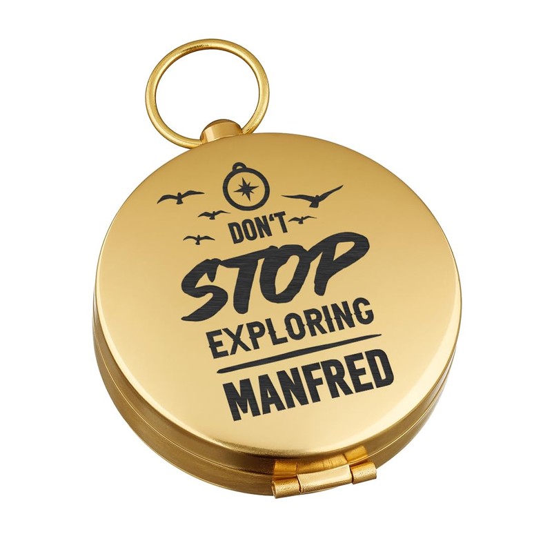 polar-effekt Metal Gold Compass with Engraving - Marching Compass Portable