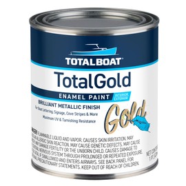 TotalBoat TotalGold Gold Enamel Metallic Paint for Boats, Sign Lettering, and Indoor/Outdoor Decor, UV & Tarnish Resistance, Pint
