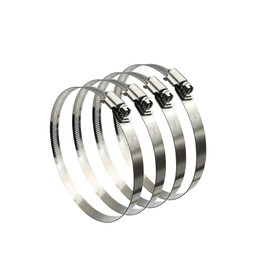 EesTeck 5" Adjustable 304 Stainless Steel Duct Clamps Hose Clamp Pipe Clamp Air Ducting Clamp Worm Drive Hose Clamps (4Pcs)