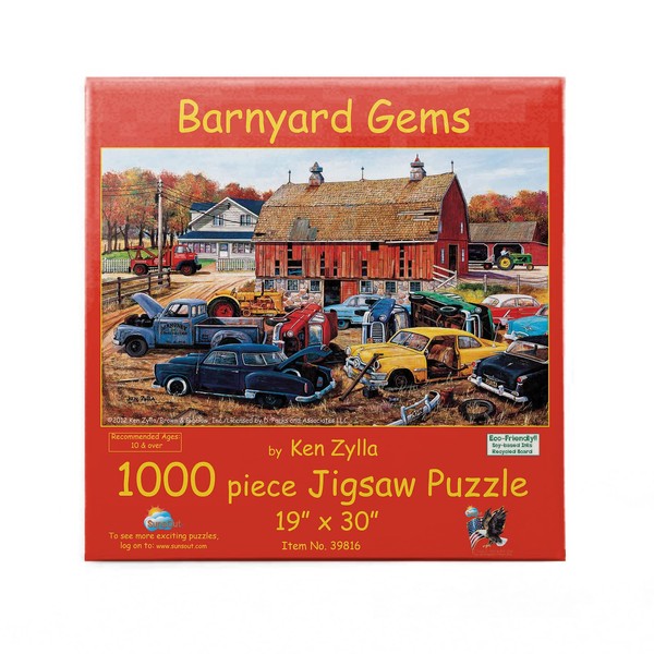 SUNSOUT INC - Barnyard Gems - 1000 pc Jigsaw Puzzle by Artist: Ken Zylla - Finished Size 19" x 30" - MPN# 39816