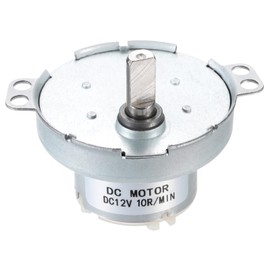 MECCANIXITY Slow Speed Motor JS-50T D-Shaft Gear Electric Motor, 12V DC 10RPM Motor CW/CCW D Shaft DC Motor Large Torque for 3D Printer Filament Rotating Display Stand