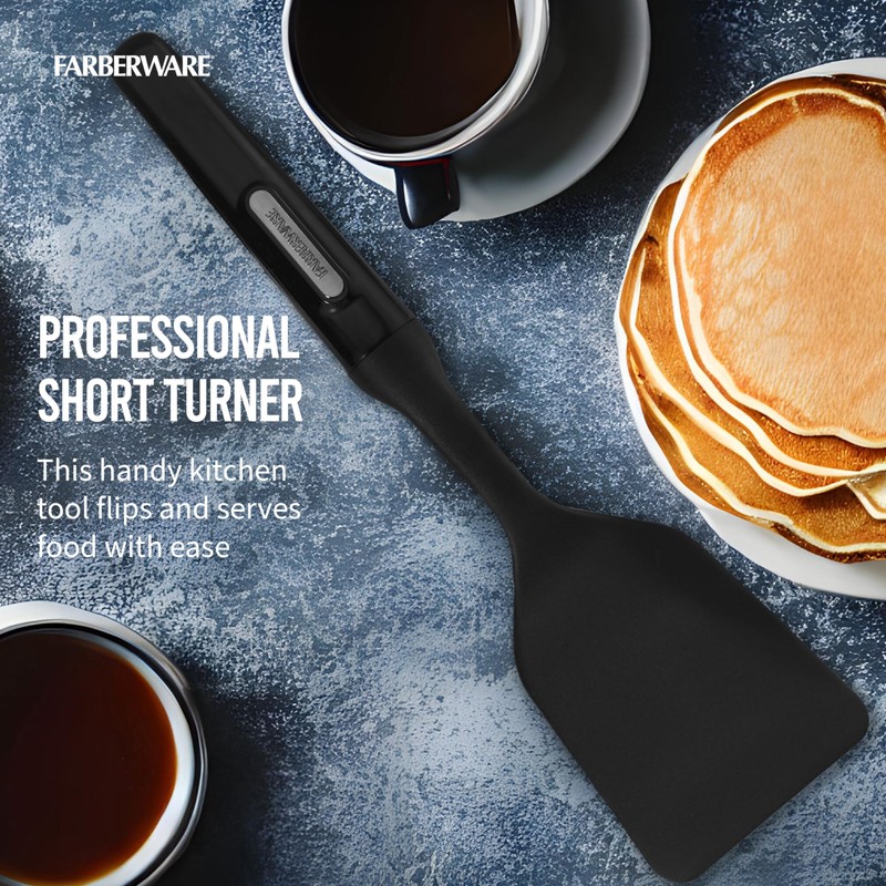 Farberware Professional Heat Resistant Nylon Short Turner-Safe for Non-Stick Cookware,