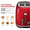 Roter Mond 2 Slice Toaster Retro Stainless Steel with Bagel,