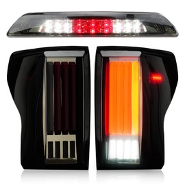 LED Tail Light Fit for Toyota Tundra 2007-2013, Taillight Assembly Replacement Left + Right Pair, Smoke Lens