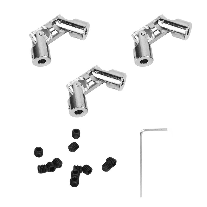 3Pcs 5mm to 5mm Inner Dia Rotatable Universal Steering Shaft