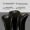 Black Golf Zipper Head Covers Driver 1 3 5 Fairway