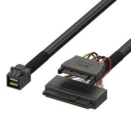 LINKUP Internal 12G U.2 Cable (85Ω 85 ohms PCIE3.0 Mini SAS HD to U.2 / SFF-8643 to SFF-8639 Cable) with SATA Power - 1.5m/5 Feet