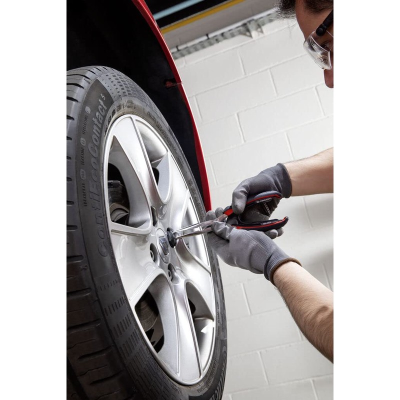 Facom 1/2 185 a.20cpe Round Nose Pliers, 200 mm, Red/Black