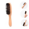 minkissy Wooden Handle Beard Brush Portable Beard Grooming Brush for
