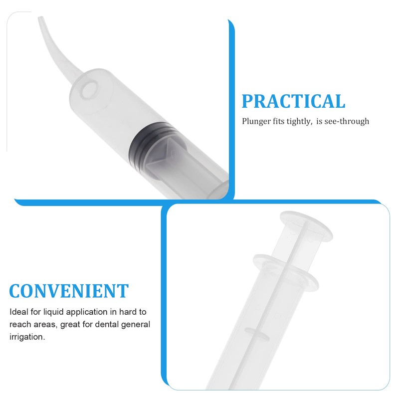 ROSENICE Dental Syringe 4pcs Disposable Dental Irrigation Syringe with Curved
