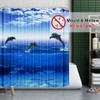 HEYOMART Shower Curtain Heavy Duty Polyester Fabric Waterproof Shower Curtain