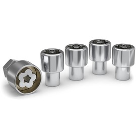 White Knight - Cerradura de rueda 42710 Chrome Mag con llave tipo rompecabezas, 4 piezas